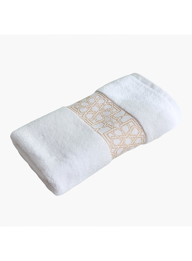 Home Box منشفة استحمام قطنية - بيضاء مع زخارف ذهبية - Image 5
